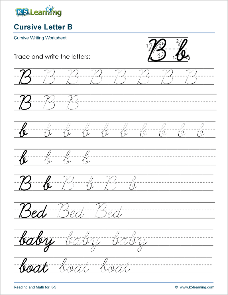 cursive writing page