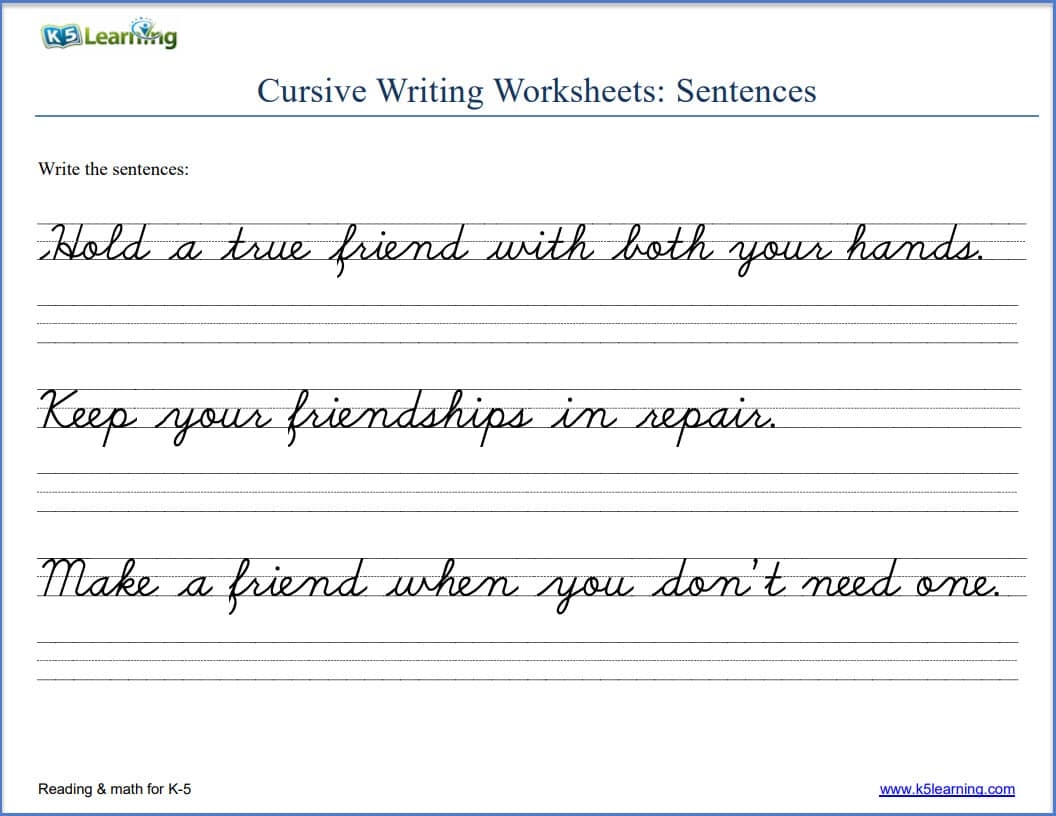 Cursive Writing Worksheets K5 Learning Cursive Writing Worksheets K5 Learning