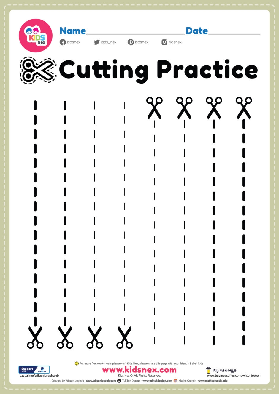 free cutting practice worksheets pdf