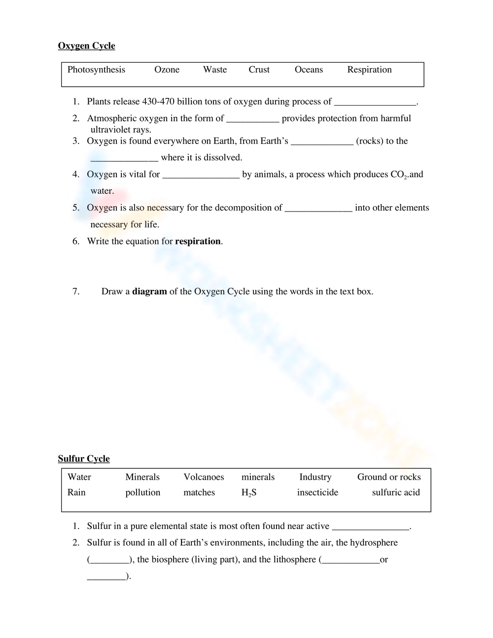 Cycles Worksheet Worksheets Library