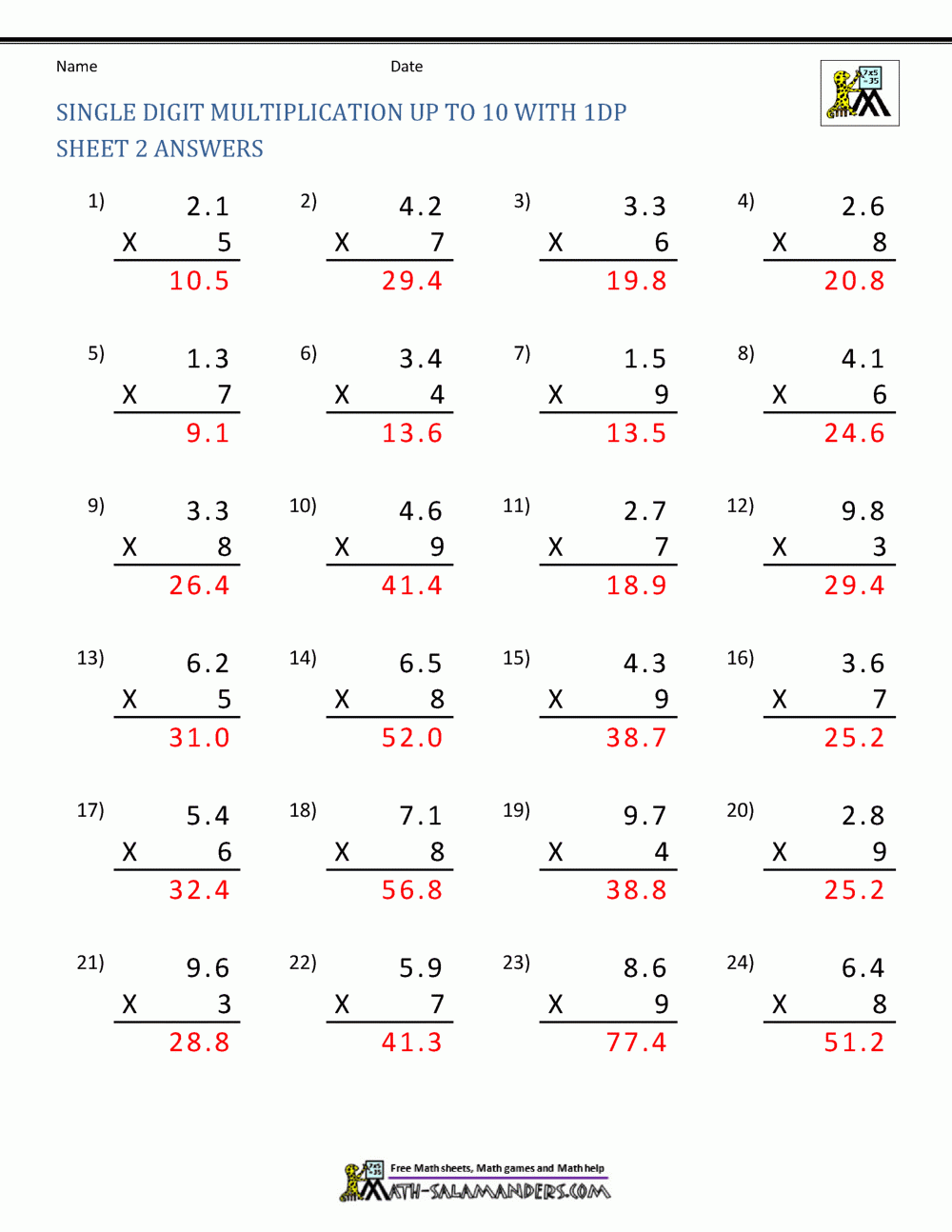 Decimal Multiplication Worksheets 5th Grade Decimal Multiplication Worksheets 5th Grade