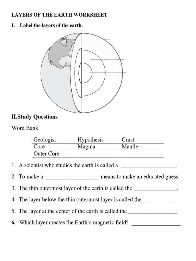 Demo Layers Of The Earth Worksheet PDF Worksheets Library Demo Layers Of The Earth Worksheet PDF Worksheets Library