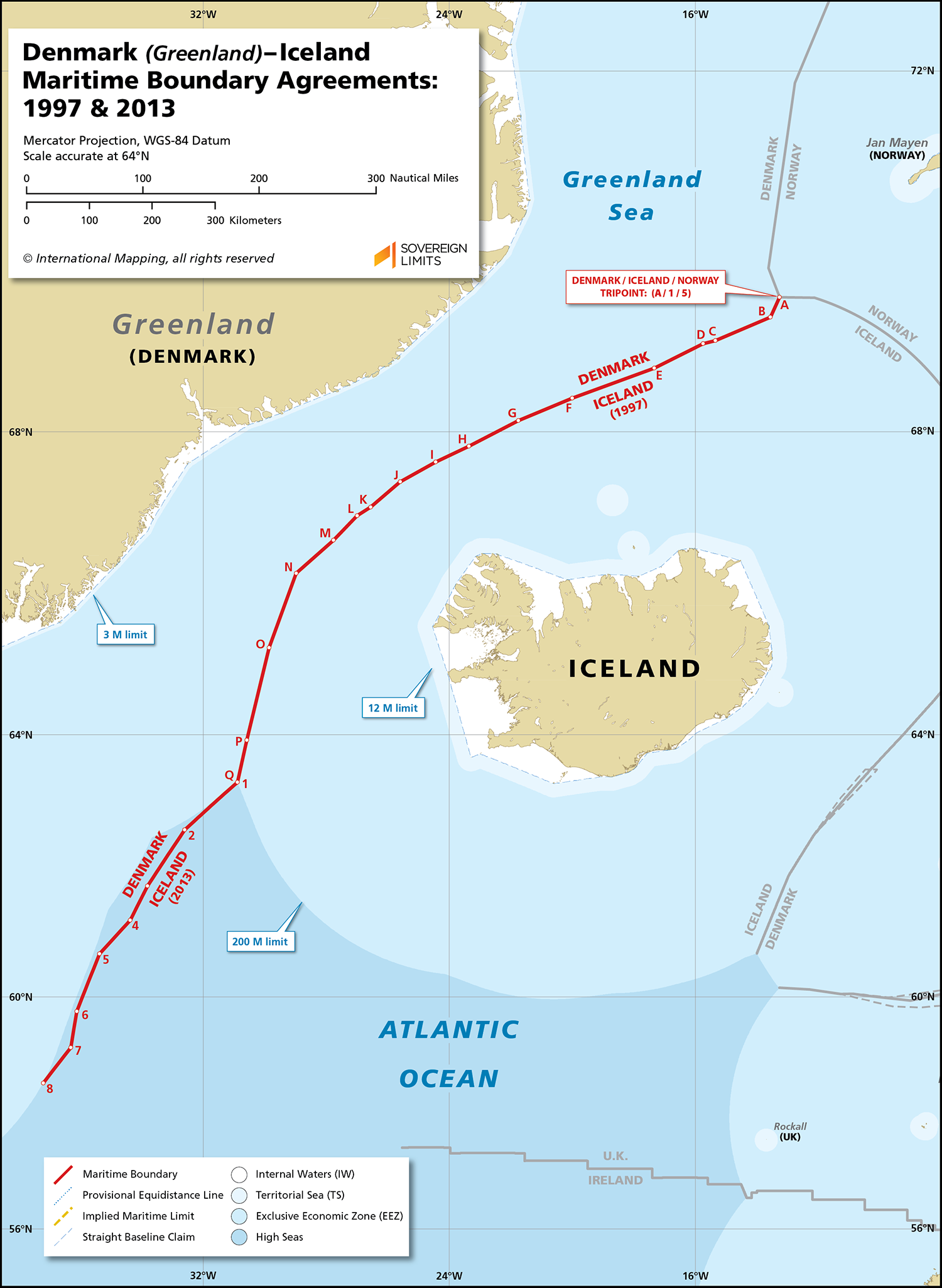 Denmark Greenland Iceland Maritime Boundary Sovereign Limits Denmark Greenland Iceland Maritime Boundary Sovereign Limits