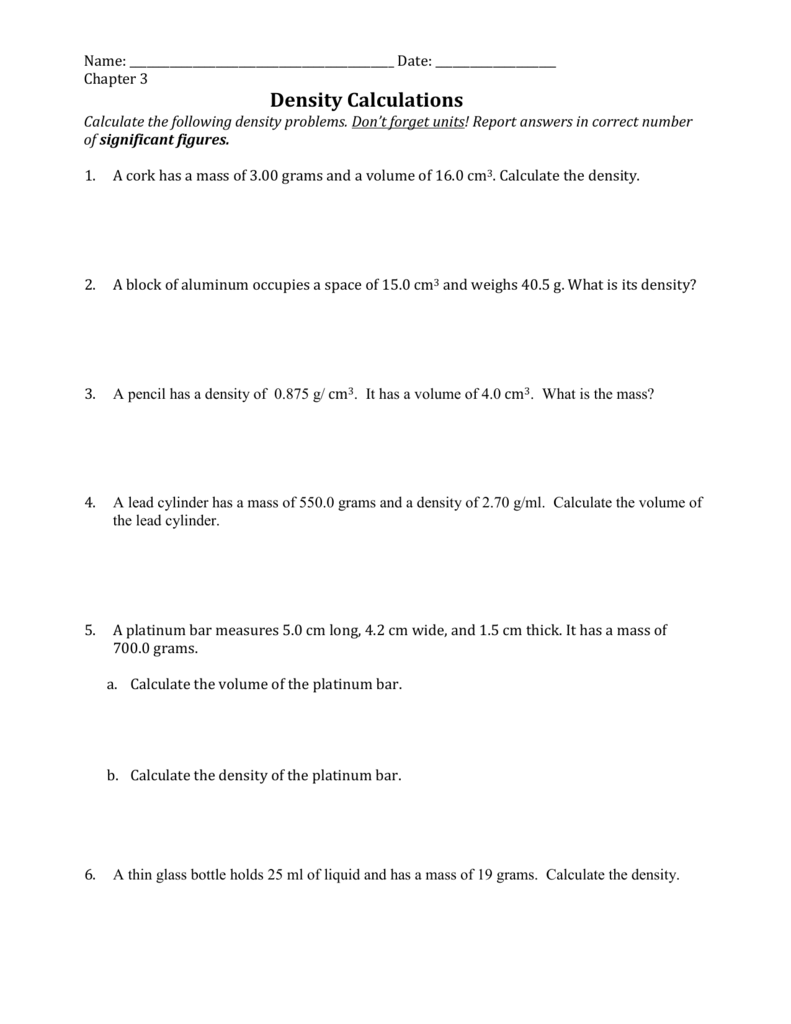 density worksheet answers density worksheet answers
