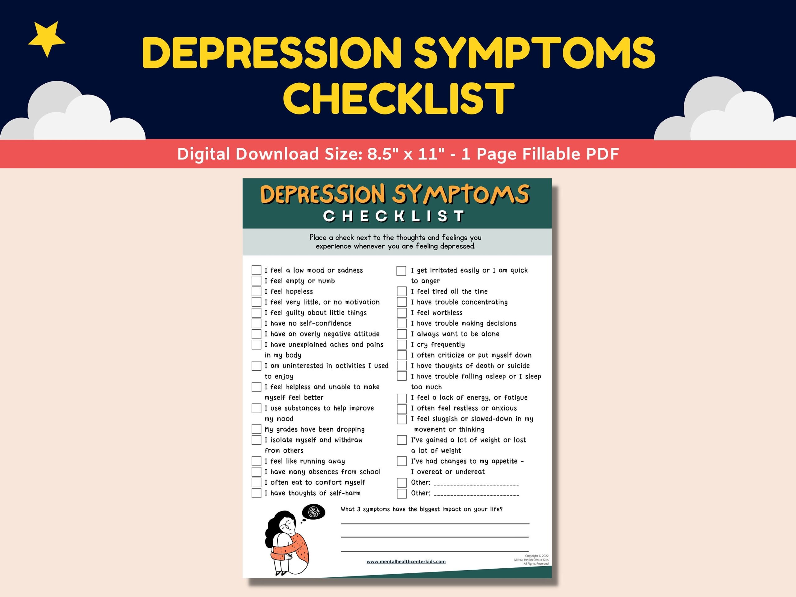 depression worksheets for adults pdf