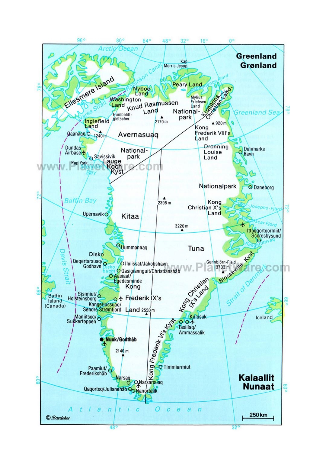 Detailed Political And Administrative Map Of Greenland With Other Marks Greenland North America Mapsland Maps Of The World