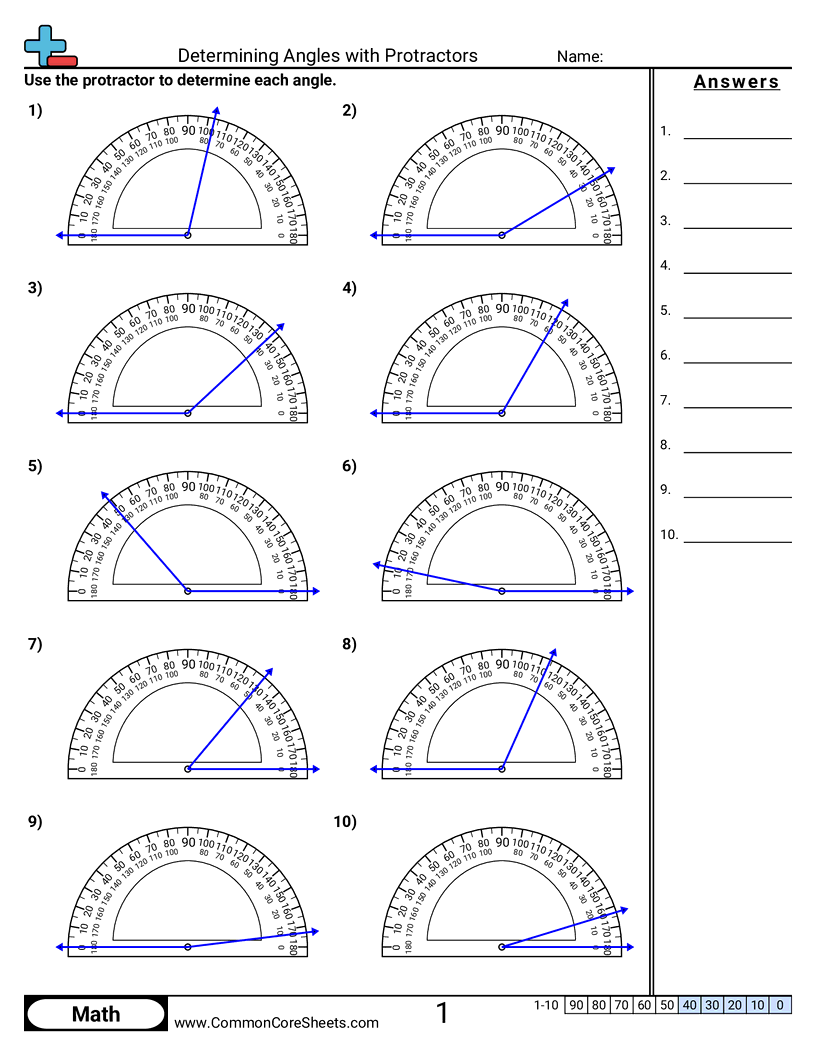 Determining Angles With Protractors Worksheet Download