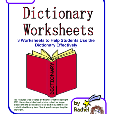 Dictionary Skills Worksheets Grades 3 8