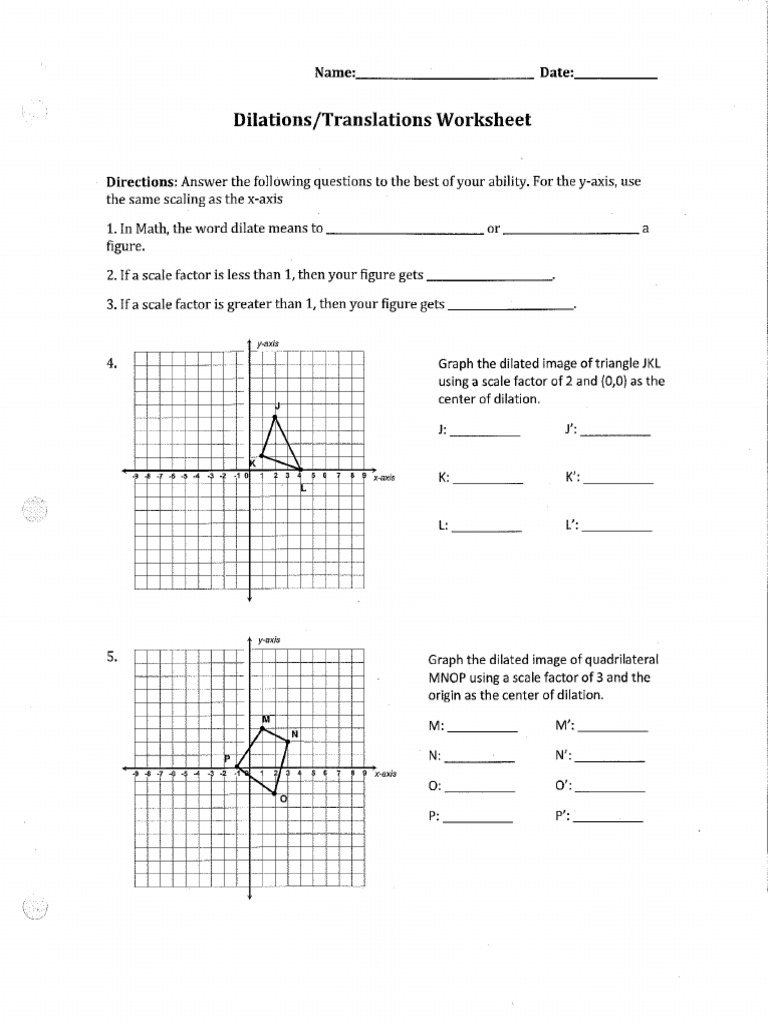 Dilation Worksheet PDF Worksheets Library Dilation Worksheet PDF Worksheets Library