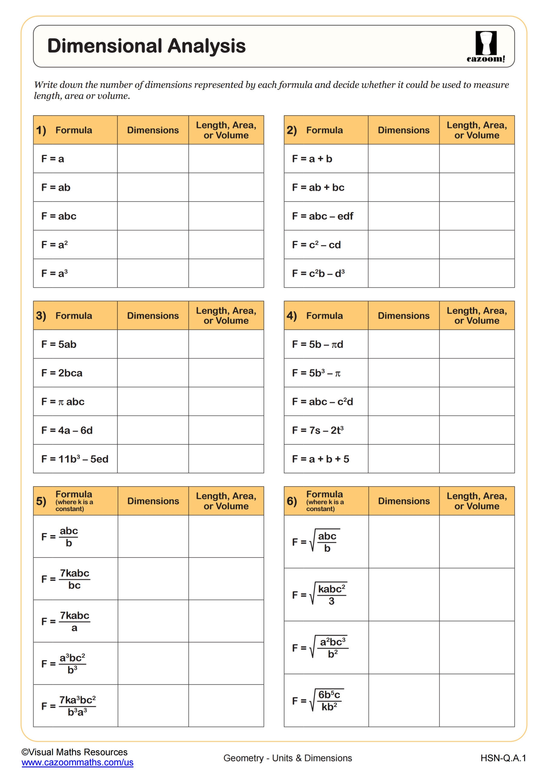 Dimensional Analysis Worksheet Algebra II PDF Worksheets Cazoom Math