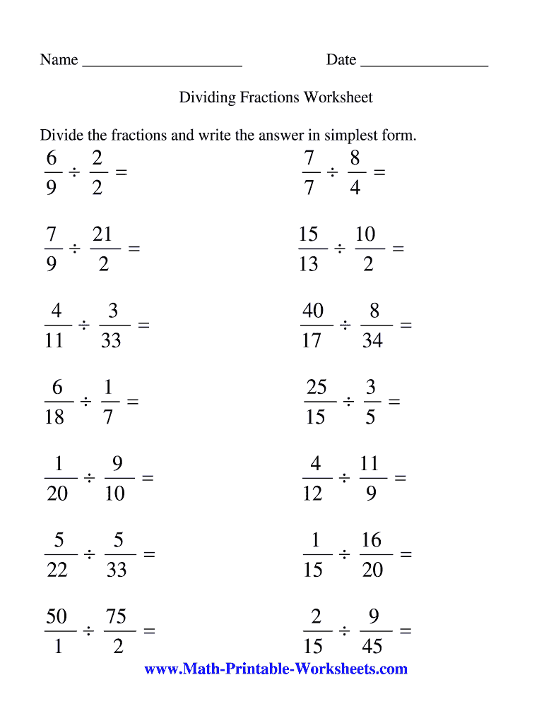 Dividing Fractions Fill Out Sign Online DocHub Dividing Fractions Fill Out Sign Online DocHub