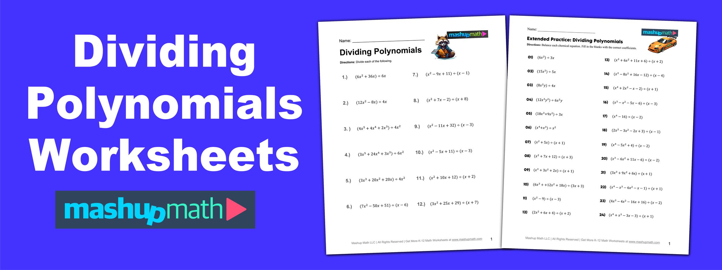 Dividing Polynomials Worksheets With Answers Mashup Math Dividing Polynomials Worksheets With Answers Mashup Math