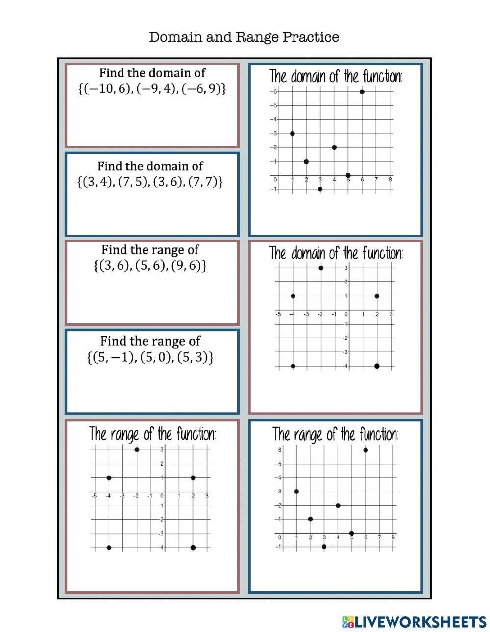domain and range worksheet pdf domain and range worksheet pdf