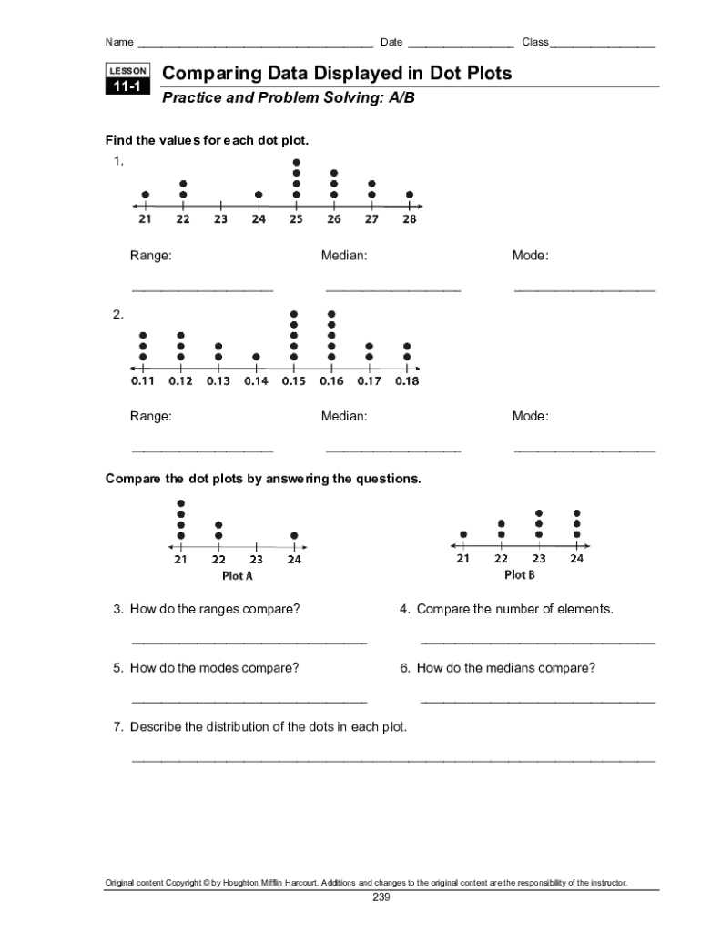 Dot Plot Worksheet Fill Online Printable Fillable Blank PdfFiller