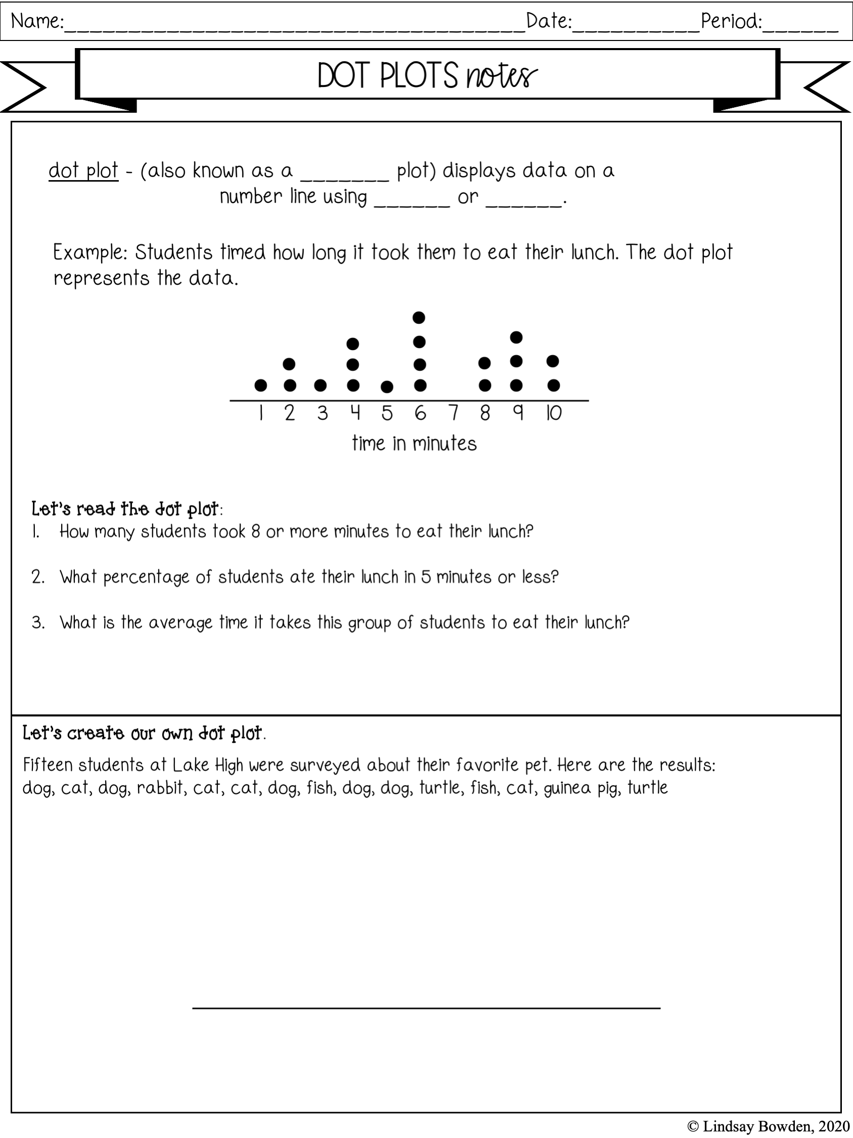 Dot Plots Notes And Worksheets Lindsay Bowden Worksheets Library Dot Plots Notes And Worksheets Lindsay Bowden Worksheets Library