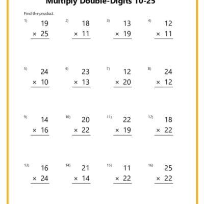 Double Digit Multiplication Worksheets
