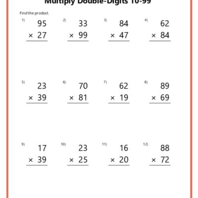 Double Digit Multiplication Worksheets