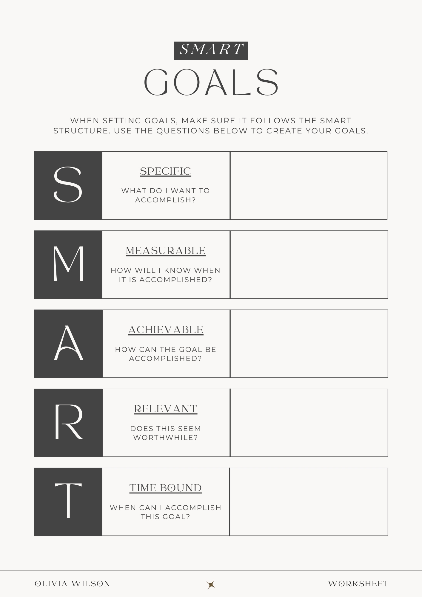 Download A SMART Goals Worksheet Or Editable Template