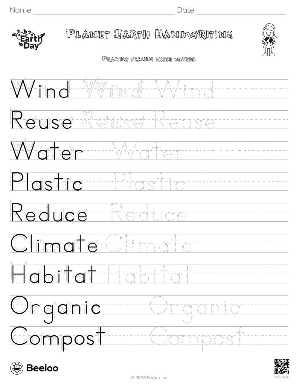 trace the words worksheets trace the words worksheets