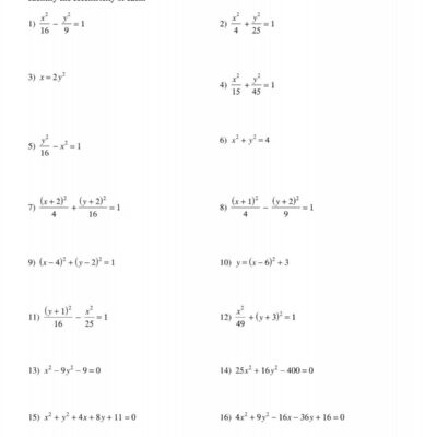 Eccentricity Of Conic Sections Kuta Software