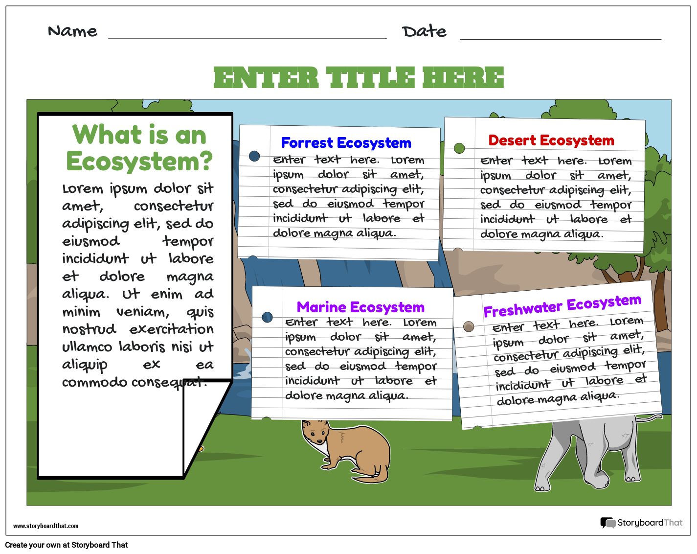 ecosystem worksheet pdf
