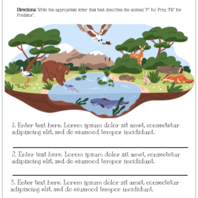 Ecosystems Worksheets Free Printable By Storyboard That
