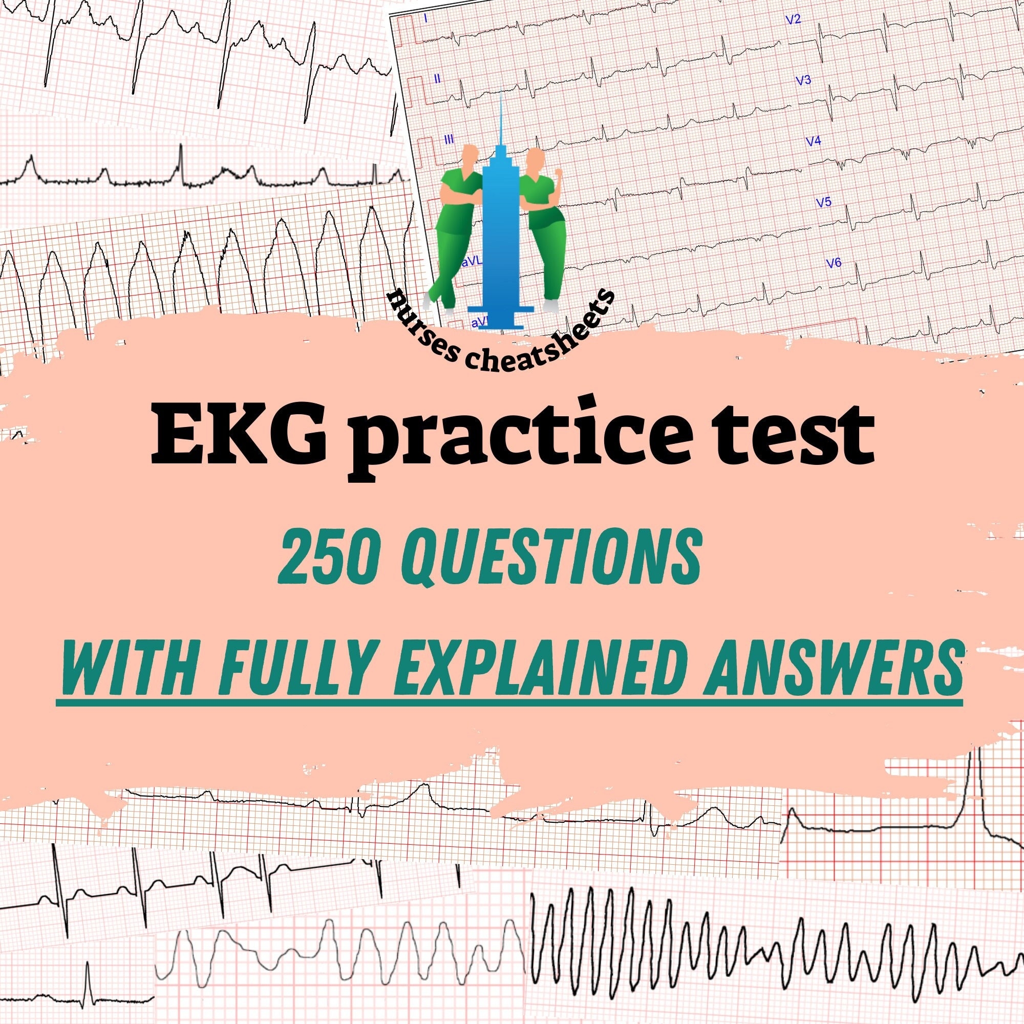 EKG Practice Test With Answers EKG Practice Quiz Quiz For Nursing Medical Staff To Study Before Exam Or Refresh ECG Knowledge Etsy New Zealand