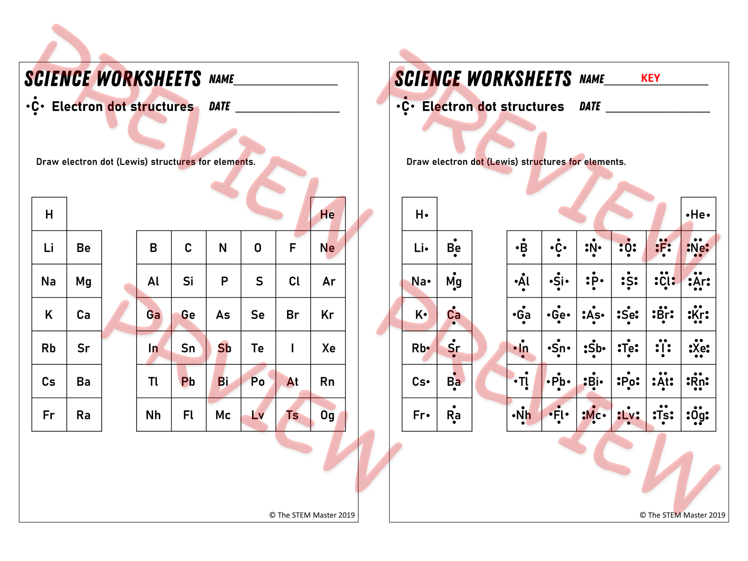 Electron Dot Lewis Structure Diagram Worksheet Made By Teachers