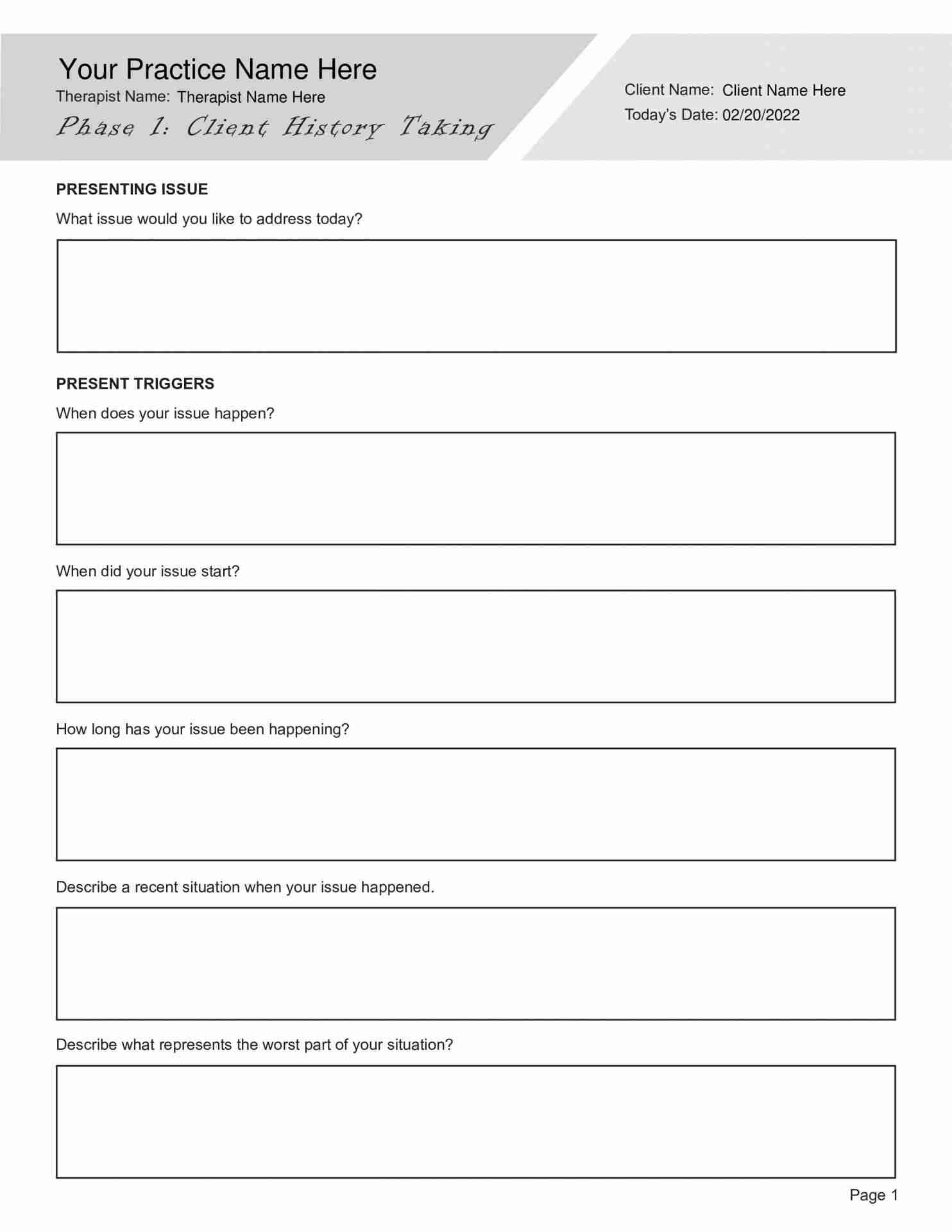 EMDR Phase 1 History Taking Worksheet PDF TherapyByPro EMDR Phase 1 History Taking Worksheet PDF TherapyByPro