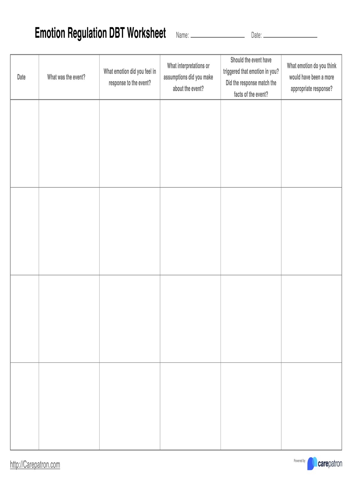 emotional regulation worksheets for adults pdf