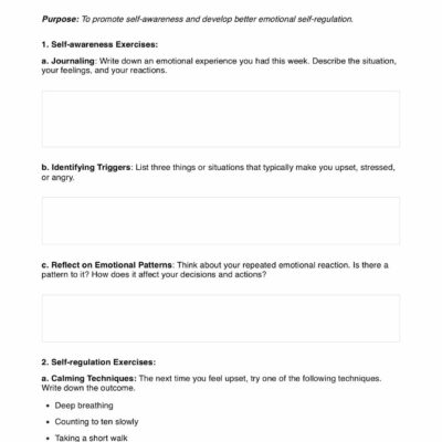 Emotional Intelligence Worksheets
