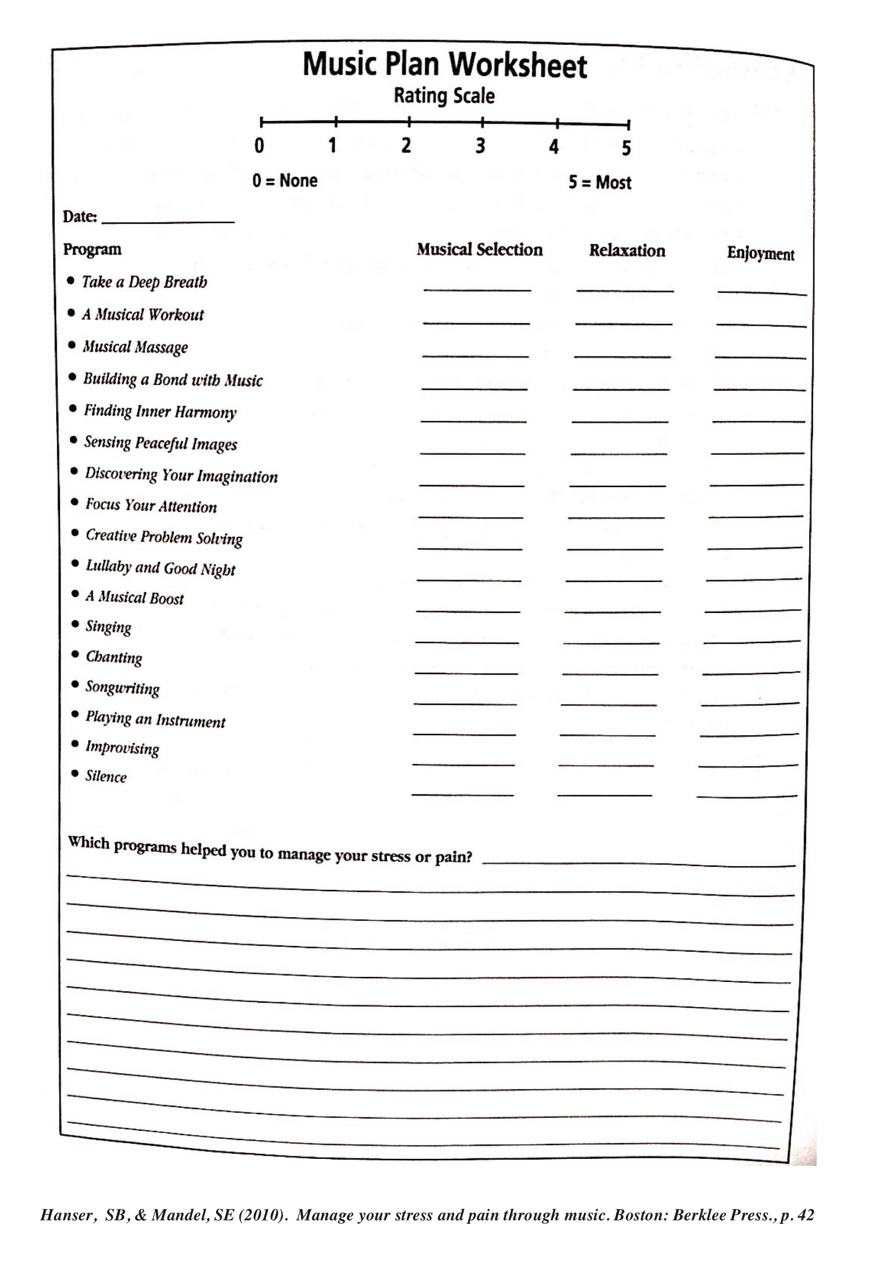 music therapy worksheets pdf