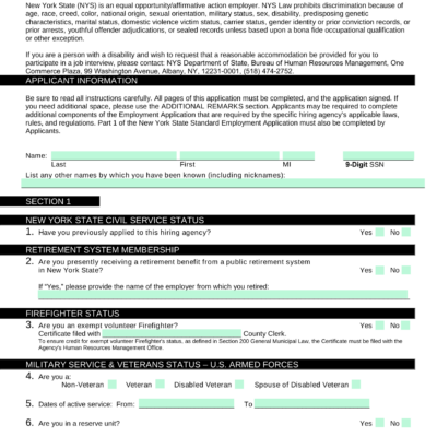 Employment Application Part 2 Post Interview Form
