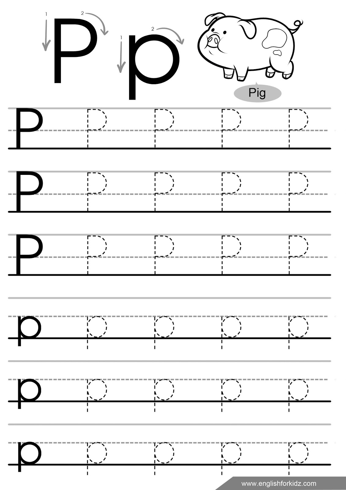 letter p tracing sheet letter p tracing sheet