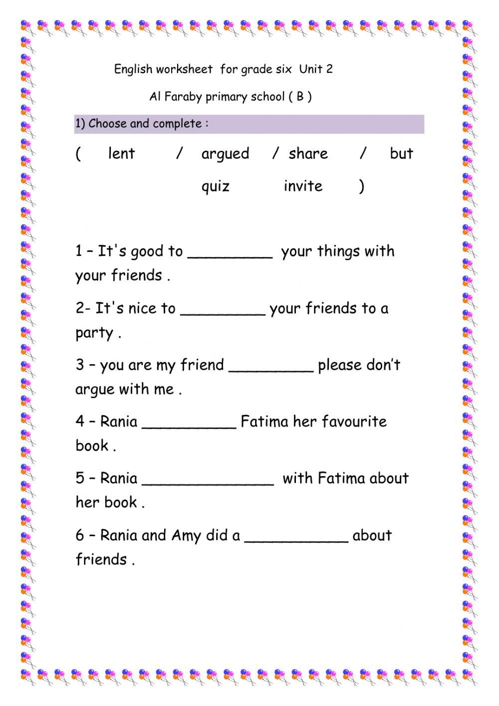 6th grade ela worksheets pdf