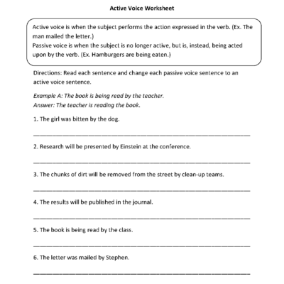 Englishlinx Active And Passive Voice Worksheets