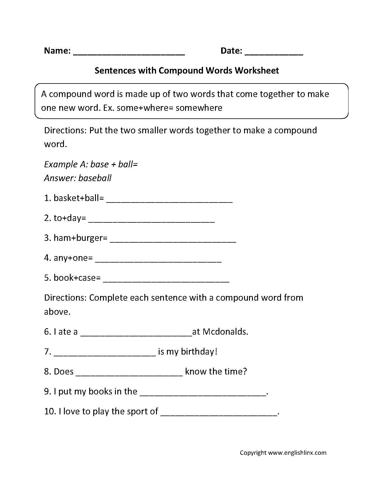 compound words worksheet pdf compound words worksheet pdf