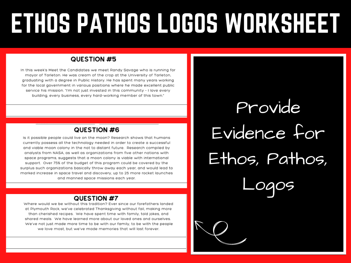 Ethos Pathos Logos ELA Worksheet High School Rhetoric Worksheet 9 12 Made By Teachers Ethos Pathos Logos ELA Worksheet High School Rhetoric Worksheet 9 12 Made By Teachers