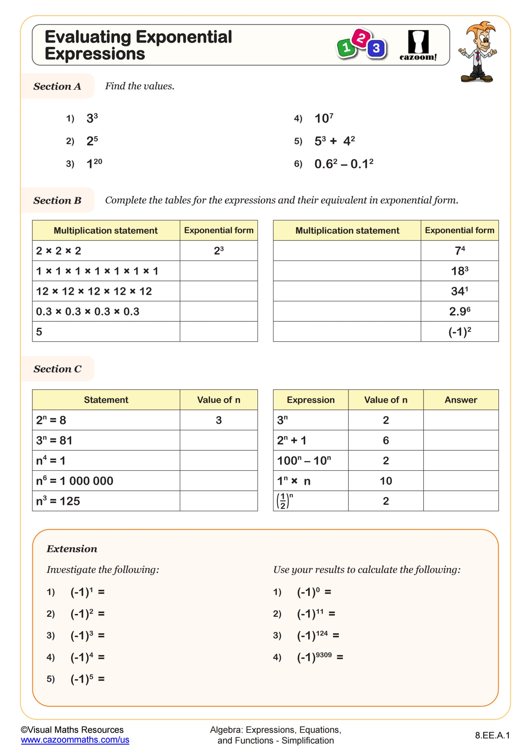 evaluating expressions worksheet pdf