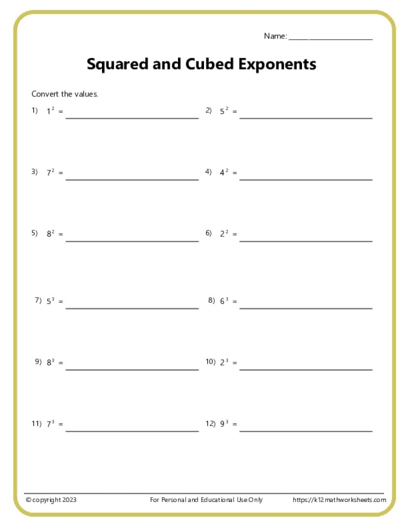exponent properties worksheet pdf