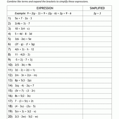 Expressions And Equations 6th Grade