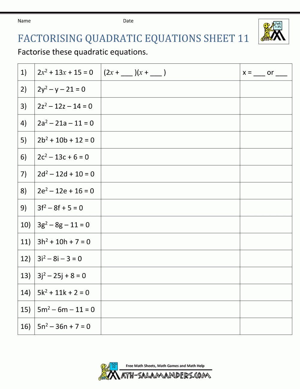 factoring pdf worksheet
