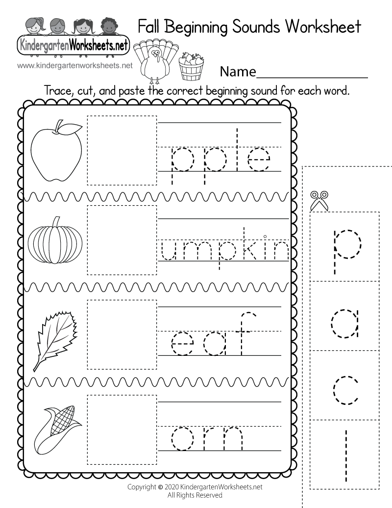 beginning sounds worksheets for kindergarten pdf