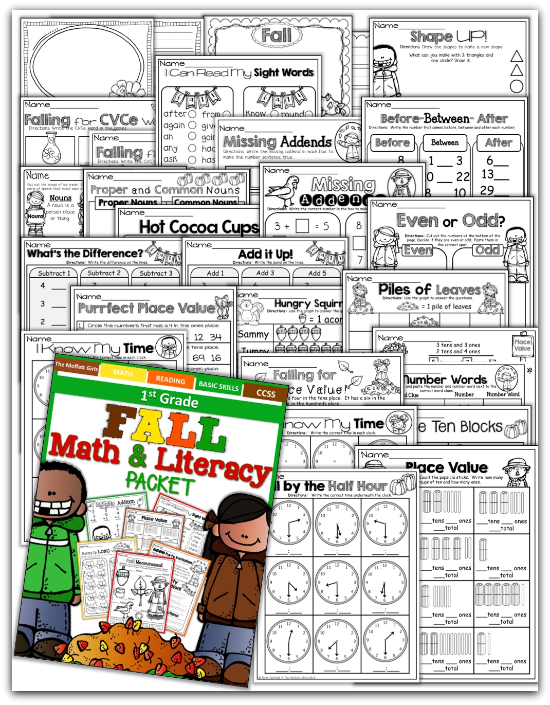 Fall Math And Literacy Packet 1st Grade Fall Math And Literacy Packet 1st Grade
