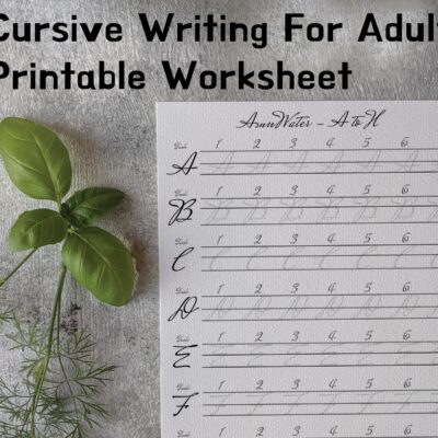 Fancy Cursive Letter Practice For Adult Handwriting Penmanship Sheet For Girls Cute Cursive Writing Font Tracing Template For Beginners Etsy