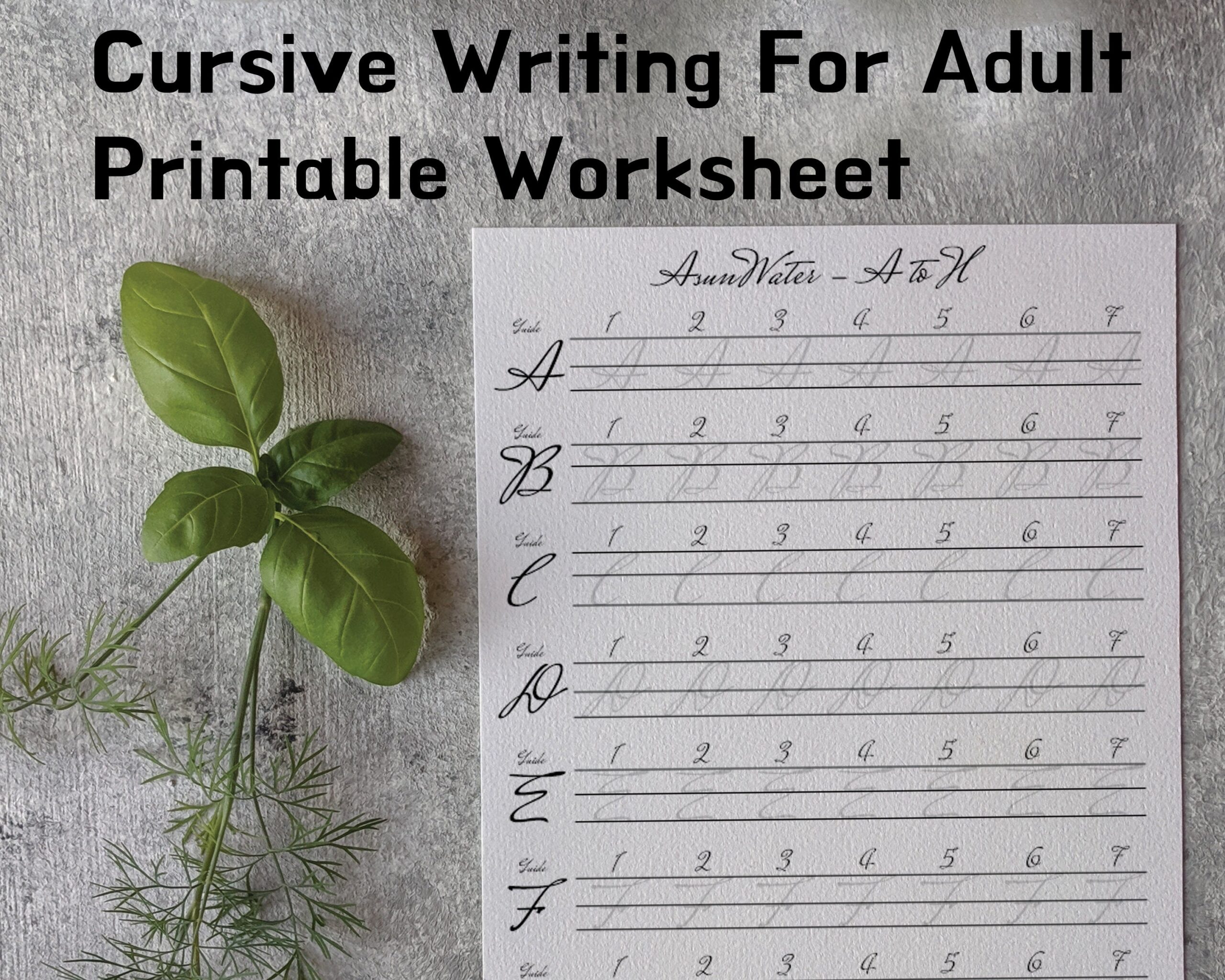 Fancy Cursive Letter Practice For Adult Handwriting Penmanship Sheet For Girls Cute Cursive Writing Font Tracing Template For Beginners Etsy