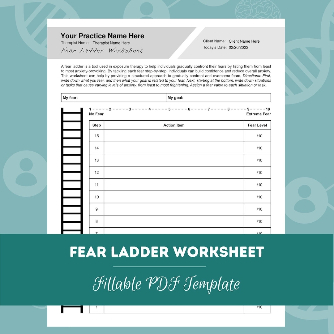 Fear Ladder Worksheet Editable Fillable PDF For Counselors Psychologists Social Workers Therapists Etsy Ireland Fear Ladder Worksheet Editable Fillable PDF For Counselors Psychologists Social Workers Therapists Etsy Ireland