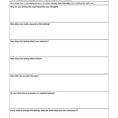 Feelings Worksheets
