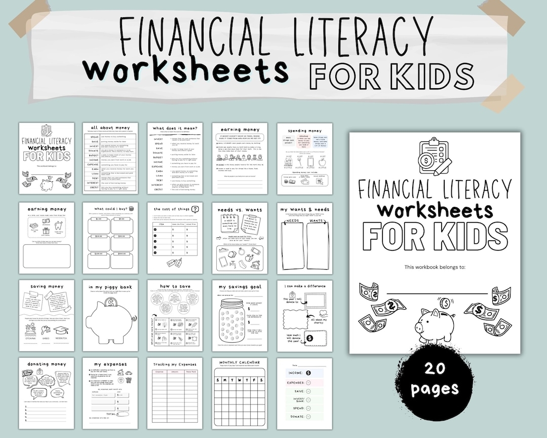 Financial Literacy Workbook Money Activities For Kids PDF Etsy