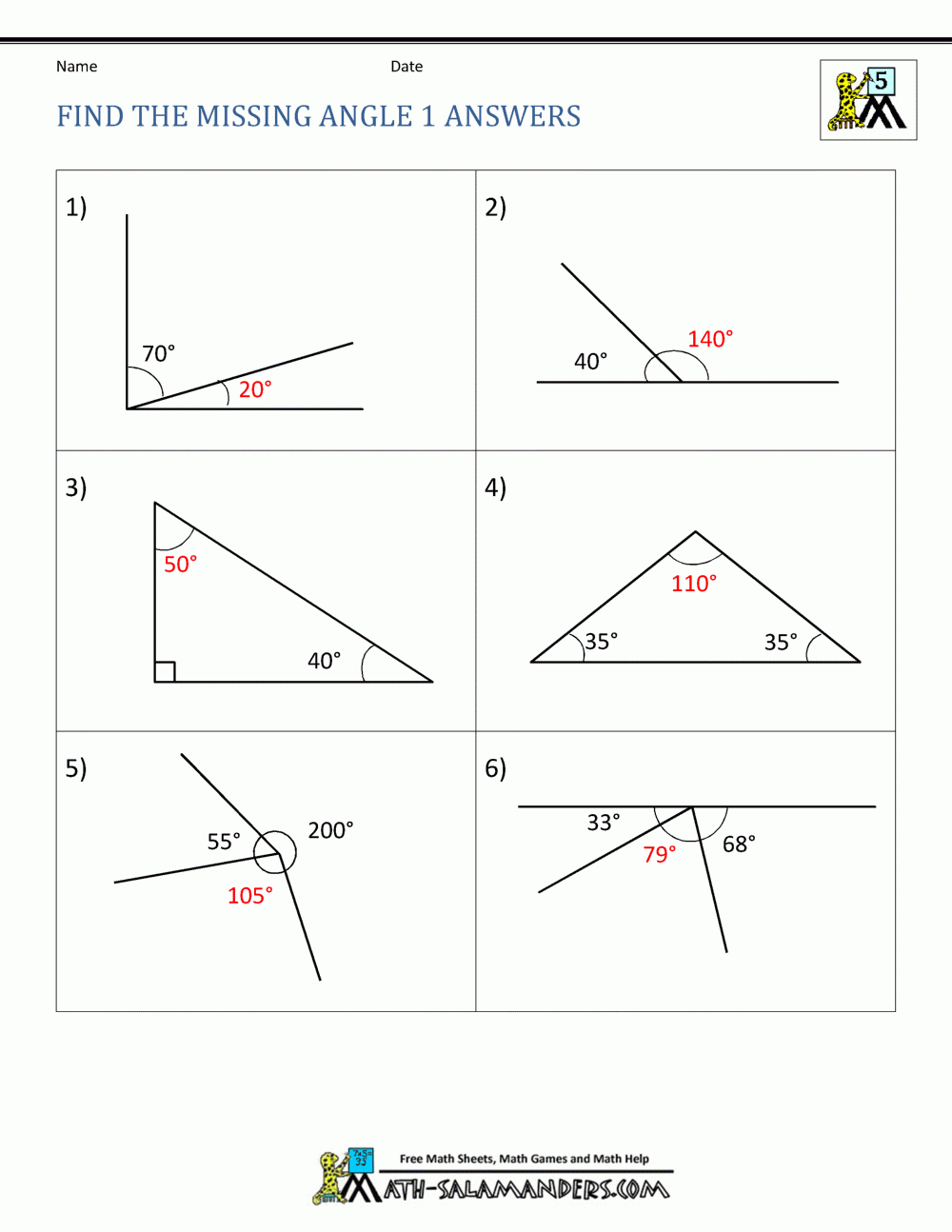 geometry worksheets pdf with answers